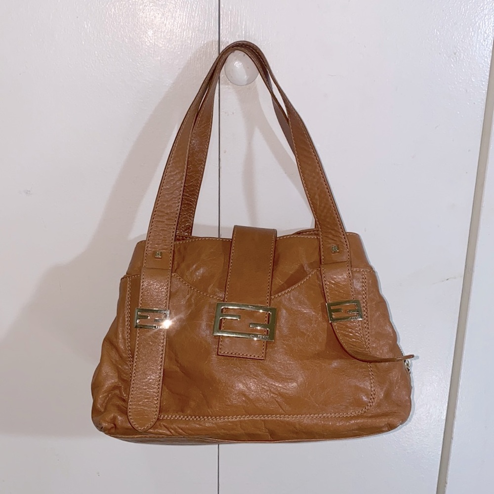 Fendi Brown Leather Baguette Tote
